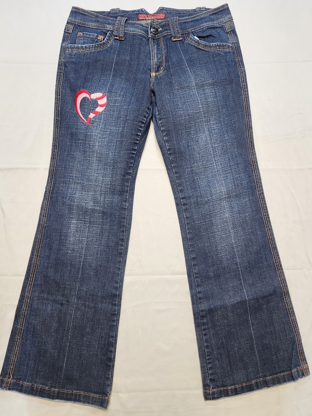 Vtg Y2K Hot Kiss 32x30 Vintage Jeans Flare Stretch 11 90s Retro Hipster Distress